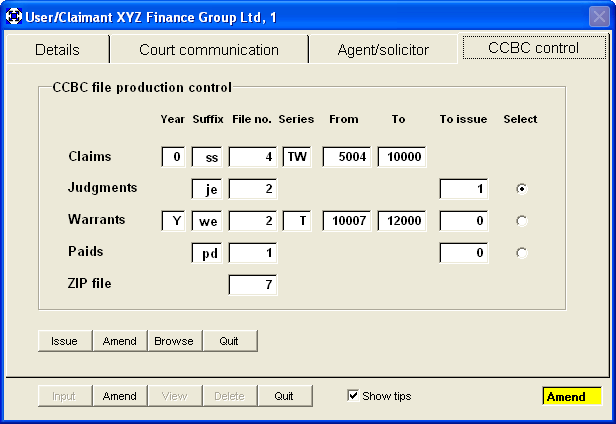 CCBC control display